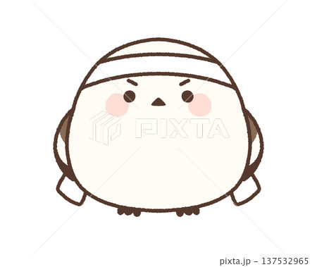 白いハチマキをつけて応援するシマエナガ 白いハチマキをつけて応援するシマエナガ 137532965