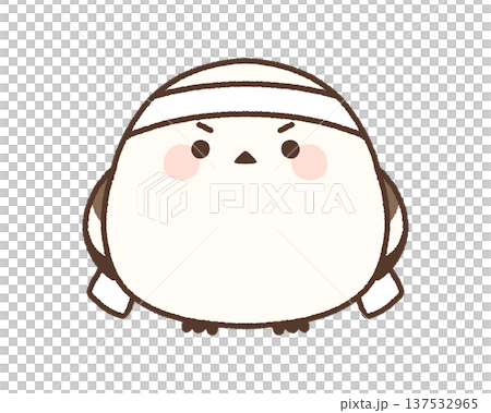 A long-tailed tit cheering with a white headband A long-tailed tit cheering with a white headband 137532965