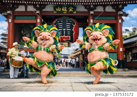 サンバを踊る子豚 137533172