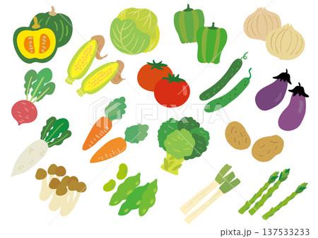かわいい野菜の背景イラストセット 137533233