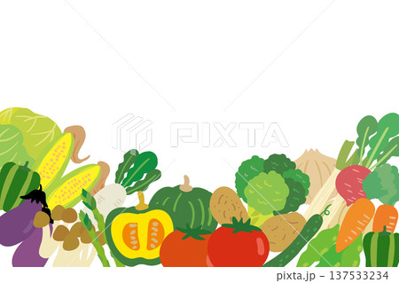 かわいい野菜の背景イラスト 137533234