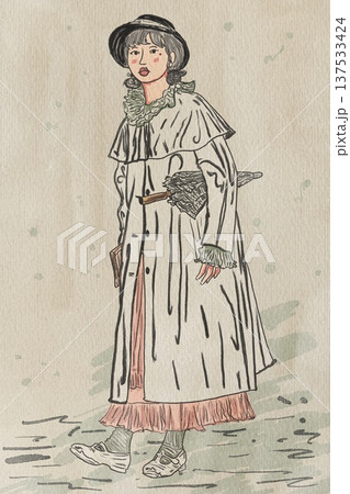japanese woman with japanese kimono 137533424