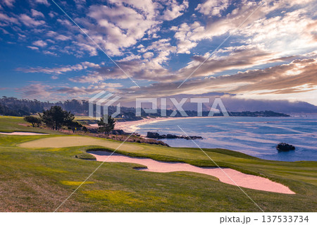 Pebble Beach golf course, Monterey, California, USA Pebble Beach golf course, Monterey, California, USA 137533734