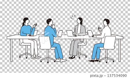 Business people exchanging opinions at a meeting Business people exchanging opinions at a meeting 137534090