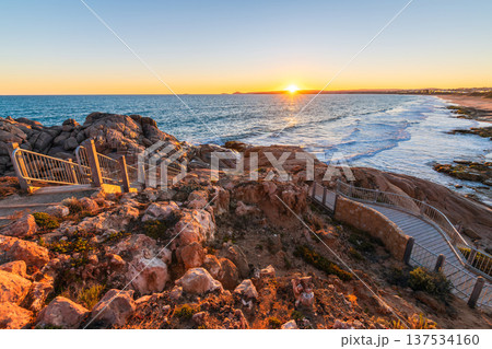 Knight Beach Rugged Coastline at Sunset, Port Elliot South Australia 137534160