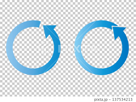 Blue gradient circular arrow icon business infographic material 137534213