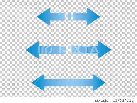 藍色漸層雙向箭頭圖示對比插圖素材 137534216