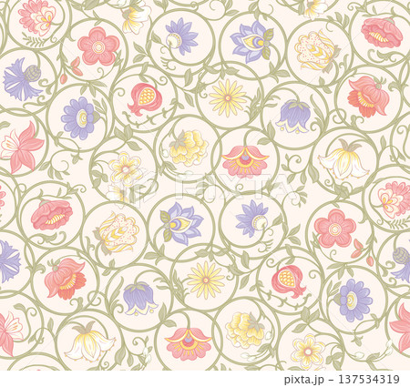 Ornate floral seamless pattern 137534319