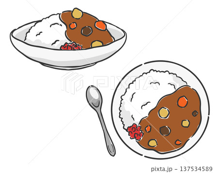カレーライス　ベクター 137534589