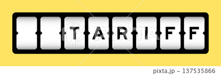 Black color in word tariff on slot banner with yellow color background Black color in word tariff on slot banner with yellow color background 137535866