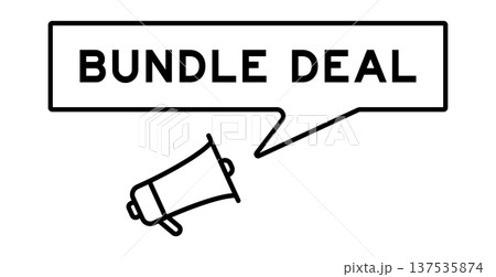 Megaphone icon with speech bubble in word bundle deal on white background 137535874