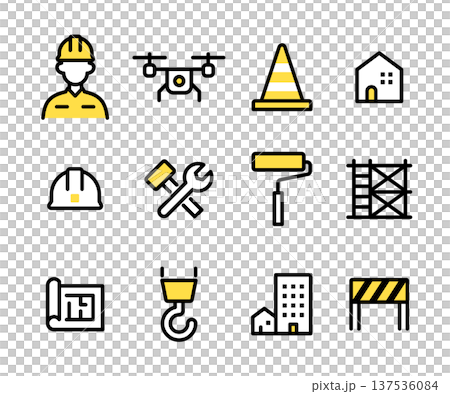工事現場アイコンセット 137536084