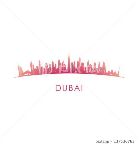Dubai skyline silhouette. Dubai skyline silhouette. 137536763