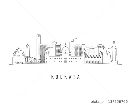 Detailed Kolkata skyline vector illustration.  137536766