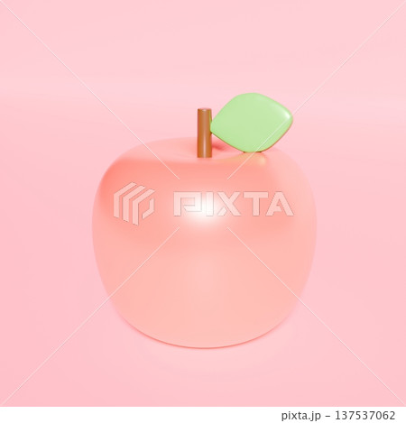 3Dのツヤツヤりんごのイラスト 3Dのツヤツヤりんごのイラスト 137537062
