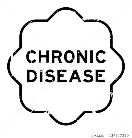 Grunge black chronic disease word square rubber seal stamp on white background 137537359