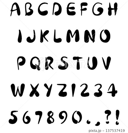 Handwritten typography font lettering ABC cartoon vector text fun comic Handwritten typography font lettering ABC cartoon vector text fun comic 137537419