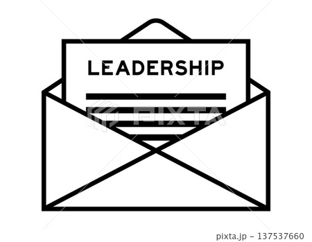Envelope and letter sign with word leadership as the headline 137537660