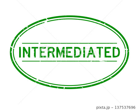 Grunge green intermediaed word oval rubber seal stamp on white background Grunge green intermediaed word oval rubber seal stamp on white background 137537696