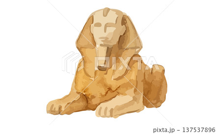 水彩風のスフィンクスのイラスト 137537896