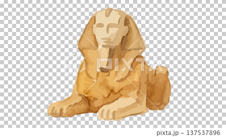 水彩風のスフィンクスのイラスト 137537896