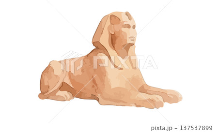 水彩風のスフィンクスのイラスト 137537899