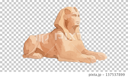 水彩風のスフィンクスのイラスト 137537899