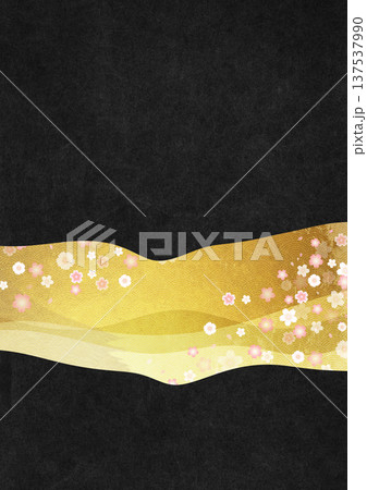 金箔と桜と黒い和紙 金箔と桜と黒い和紙 137537990