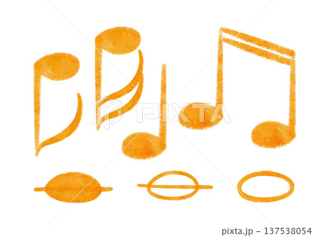 Musical notes set including whole, half, quarter and eighth notes with flipped variations, hand-painted watercolor isolated on white background, ideal for music education, worksheets and sheet design 137538054