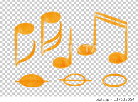 Musical notes set including whole, half, quarter and eighth notes with flipped variations, hand-painted watercolor isolated on white background, ideal for music education, worksheets and sheet design 137538054