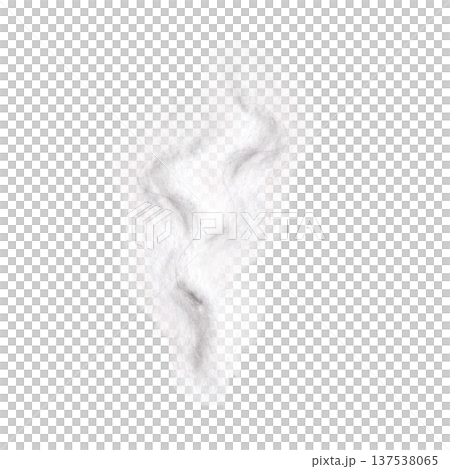 Soft smoke shape isolated on white. Watercolor abstract element with gentle curves and airy flow, suitable for calm design layouts, meditation visuals, posters, covers and modern creative projects 137538065