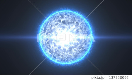 A beautiful round bright sphere of a luminous star burning with magical white energy and plasma on a black space background A beautiful round bright sphere of a luminous star burning with magical white energy and plasma on a black space background 137538095
