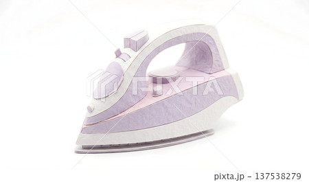 パステルカラーのミニチュアアイロン スチームアイロンのペーパークラフト 137538279