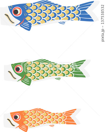 鯉のぼり 端午の節句・こどもの日のベクターイラスト 137538532