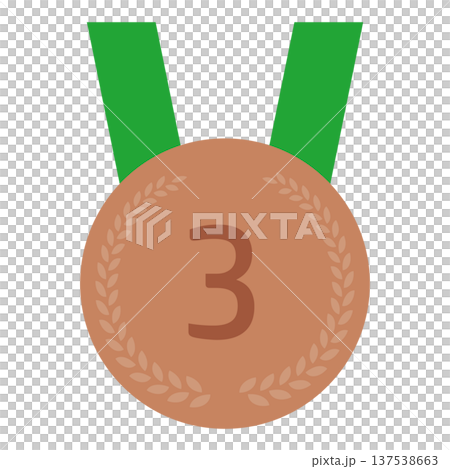 銅牌配綠色絛帶，排名第三，平面插圖 137538663