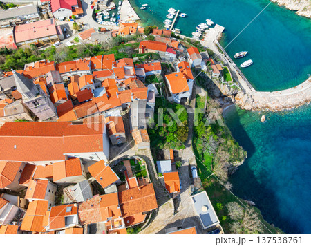 Aerial View Baska Krk Island Croatia Mediterranean Coast Aerial View Baska Krk Island Croatia Mediterranean Coast 137538761