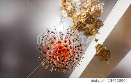 Dududki, Belarus, October 16, 2022. Handicrafts made of straw 137538964