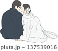 白無垢と紋付袴の和服の新婚夫婦　結婚式 137539016