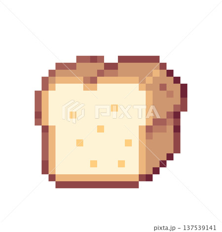 ドット絵のパン,透過背景,食パン 137539141