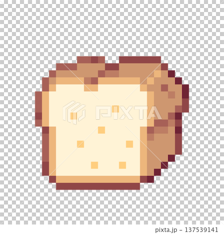 ドット絵のパン,透過背景,食パン 137539141