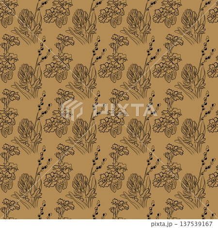 Spring flowers collection of seamless pattern drawing Spring flowers collection of seamless pattern drawing 137539167