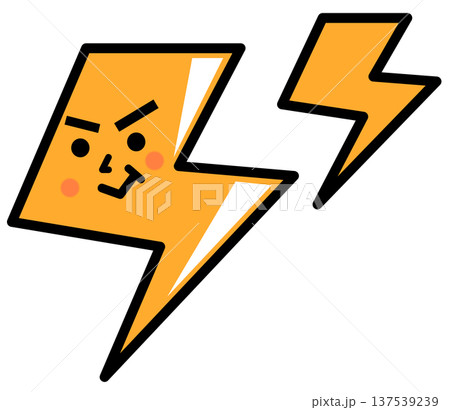 電気の放電や雷の稲妻で感電するキャラクターのイラスト 137539239