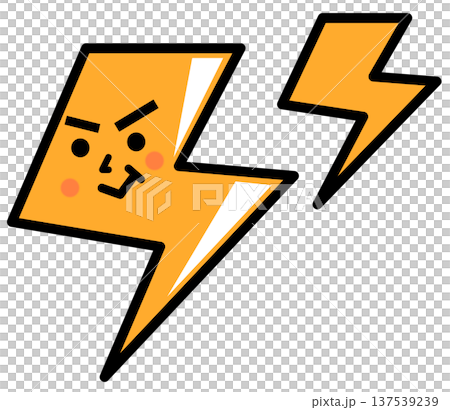電気の放電や雷の稲妻で感電するキャラクターのイラスト 137539239