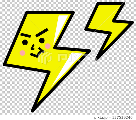 電気の放電や雷の稲妻で感電するキャラクターのイラスト 137539240