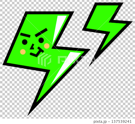 電気の放電や雷の稲妻で感電するキャラクターのイラスト 137539241