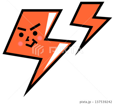 電気の放電や雷の稲妻で感電するキャラクターのイラスト 137539242