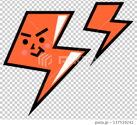 電気の放電や雷の稲妻で感電するキャラクターのイラスト 137539242