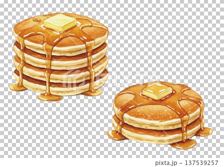 Watercolor style pancake illustration 137539257