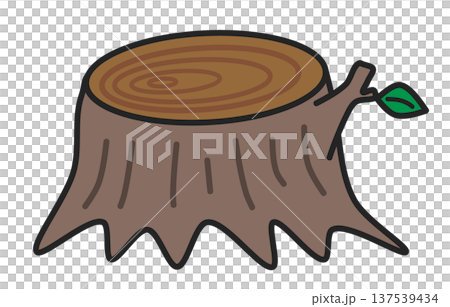 Illustration of a natural tree stump cut off by environmental destruction Illustration of a natural tree stump cut off by environmental destruction 137539434