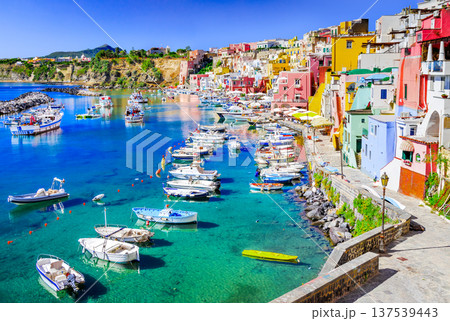 Procida, Italy. Panoramic sight of the beautiful island near Napoli, Campania. Procida, Italy. Panoramic sight of the beautiful island near Napoli, Campania. 137539443